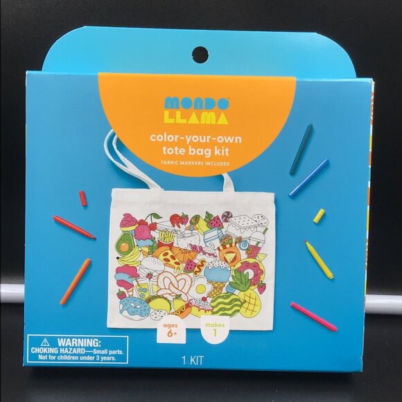 Color-Your-Own Fabric Tote Drawing and Coloring Kit - Mondo Llama™ - Picture 1 of 2